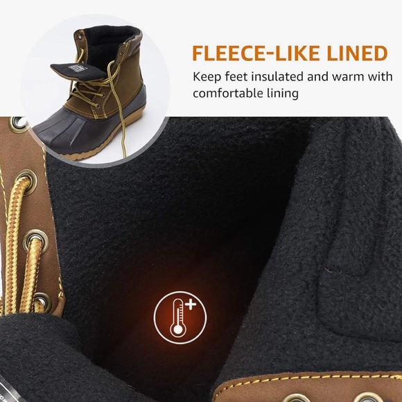 Aleader Men’s Brown Waterproof, Insulated Duck Boots (Size: 9) - Picture 4 of 16